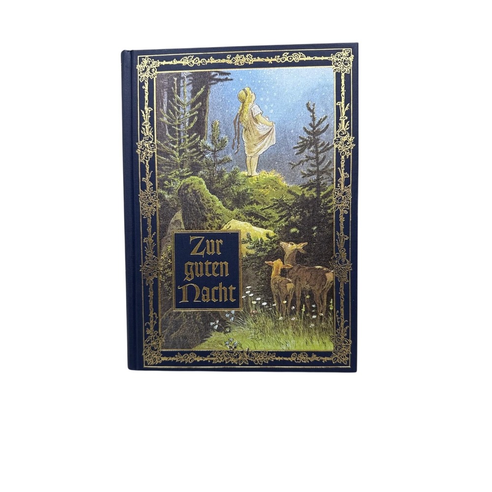 Zur guten Nacht German Bedtime Stories Grimm Andersen Hardcover 1995 Gilt Book